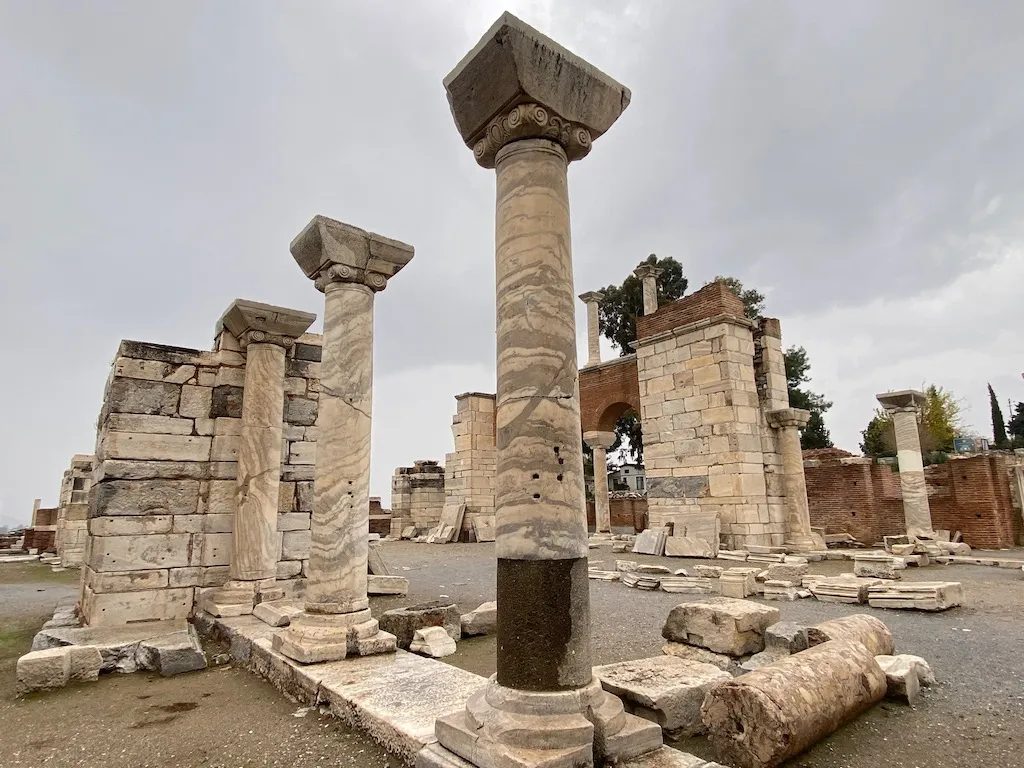Marble columns of the Basilica of St John in Selçuk