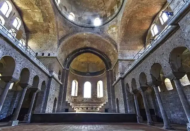 The bare, arched interior of Hagia Irene