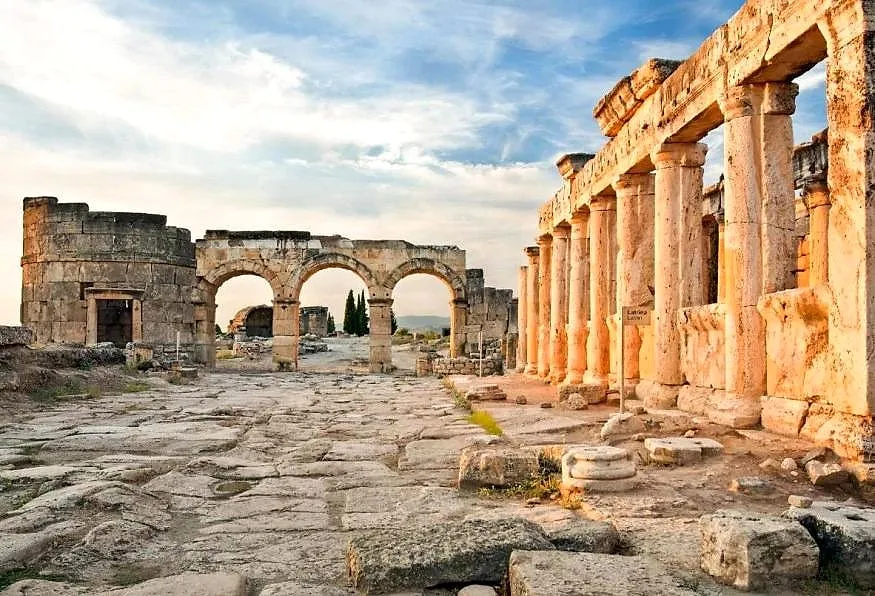 Columns along an ancient street in Hierapolis