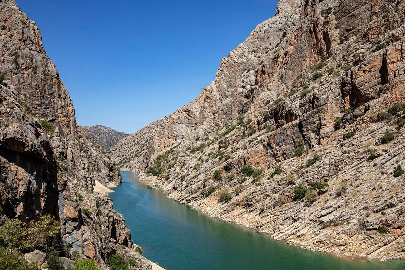 The Euphrates winding through the cliffs of the Dark Canyon