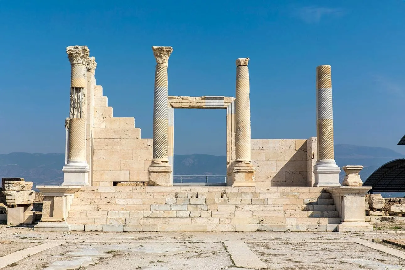 Restored columns and a temple doorway at Laodicea