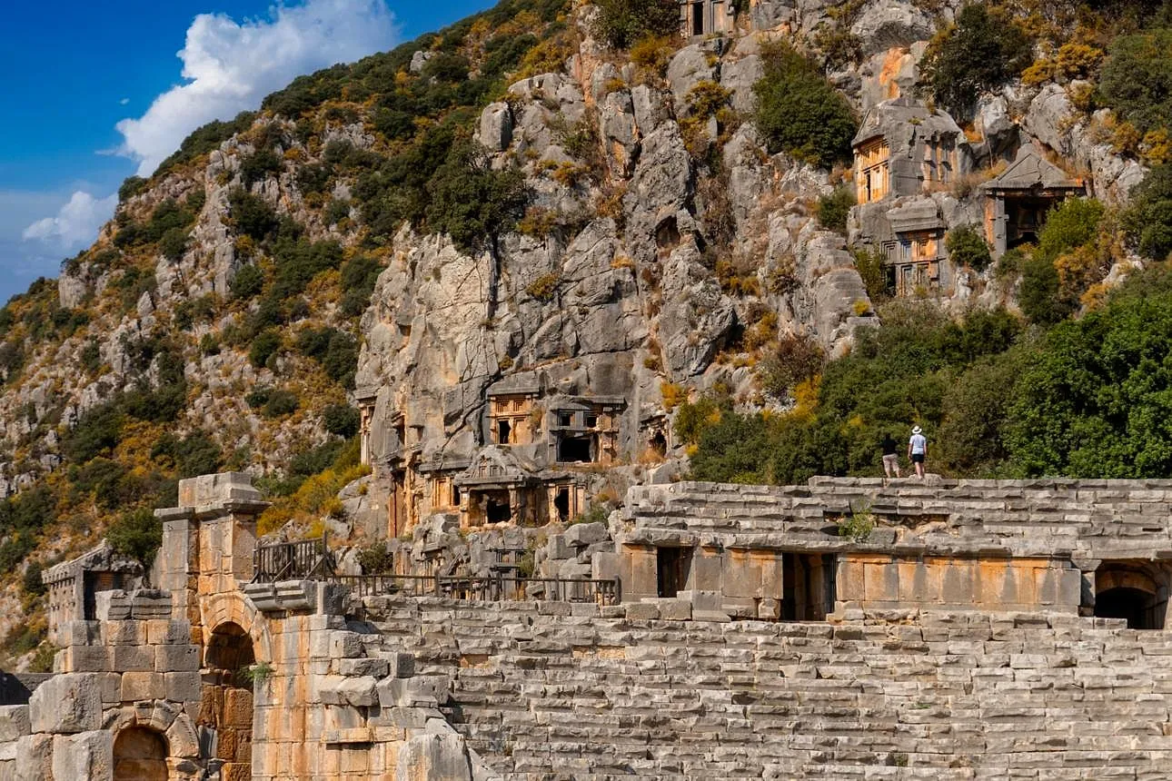 Rock-cut Lycian tombs in the cliffs of Myra