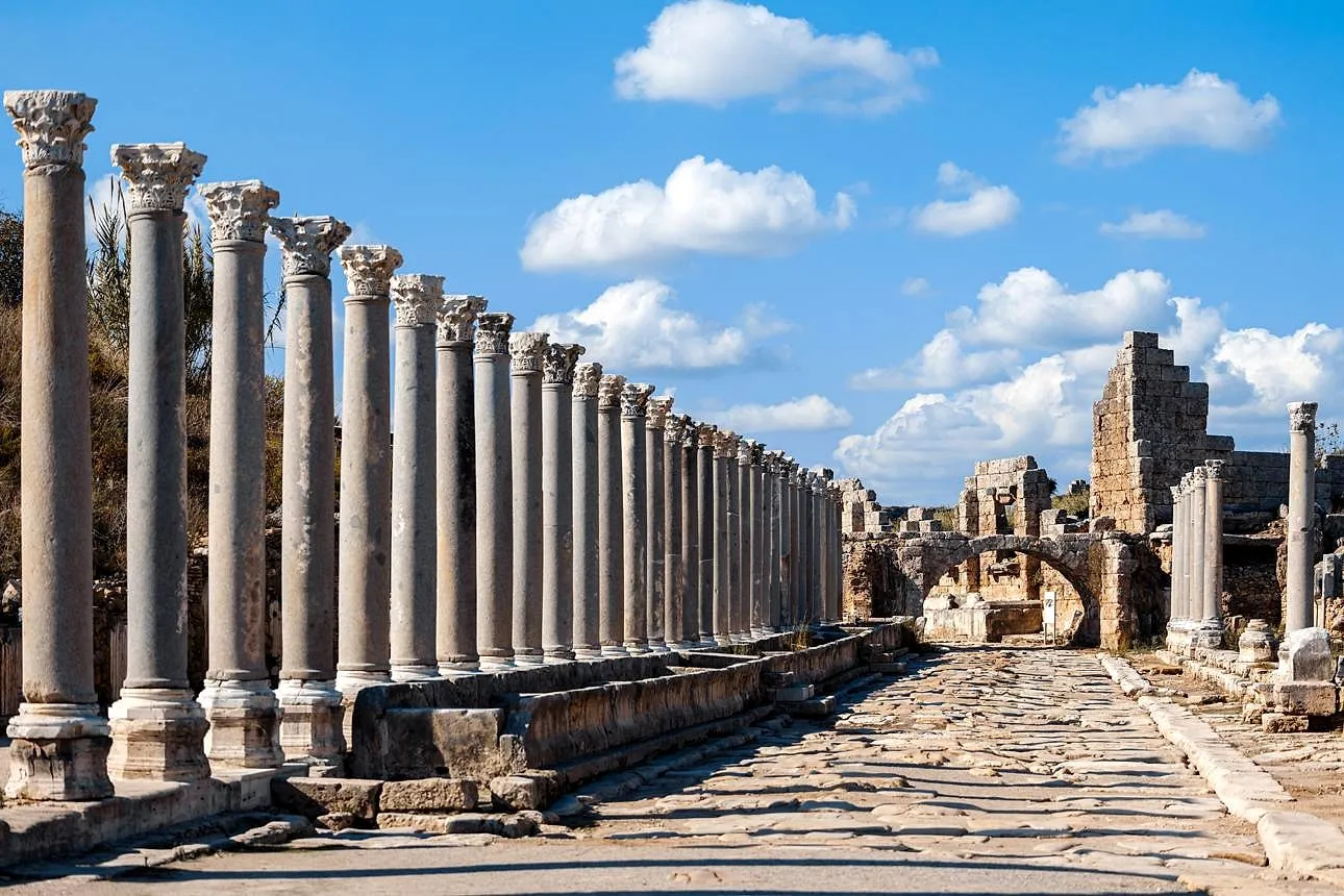 The colonnaded street of Perge