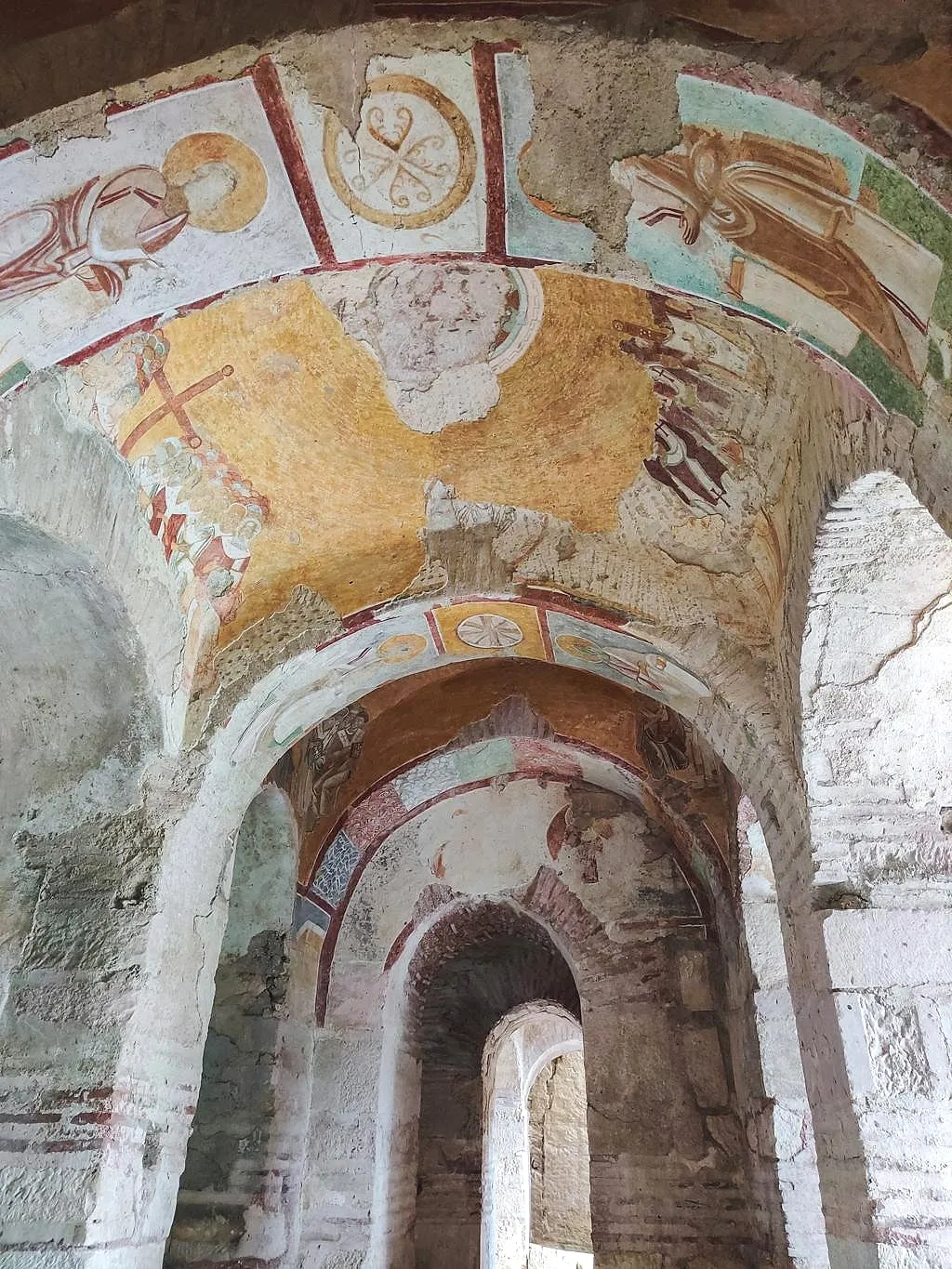 Frescoed vaults inside the Church of St Nicholas in Demre
