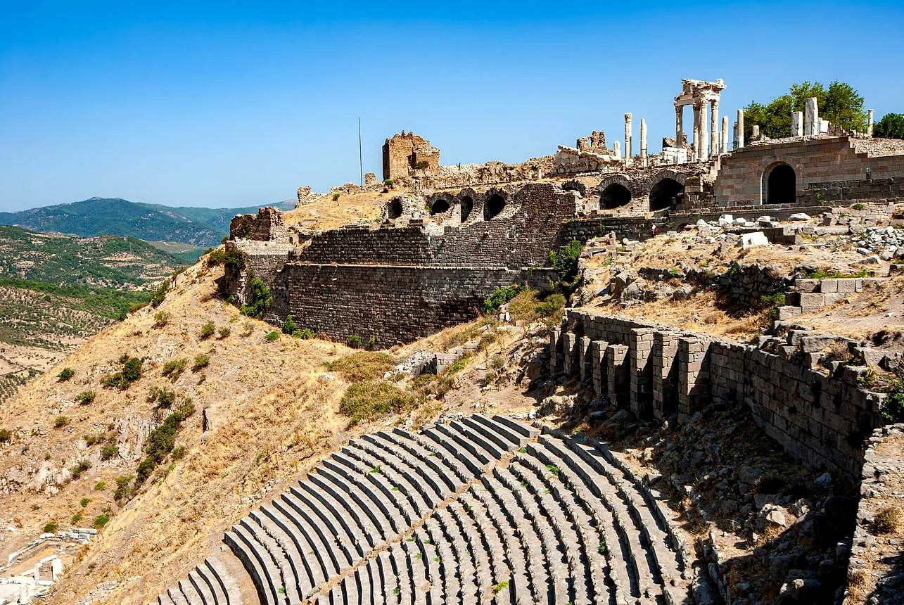 The ruins of Pergamon on its hilltop